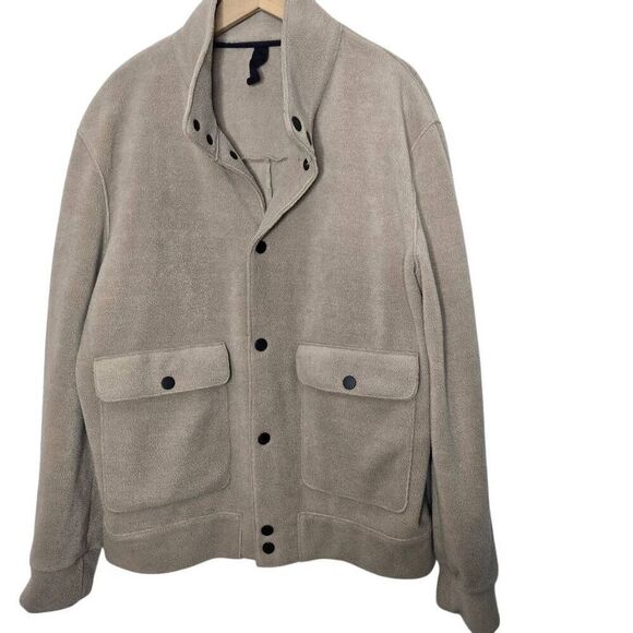 Harris Wharf London Jacket Fleece Snap Button Closure  Men's Size 46 US Small - Picture 2 of 8